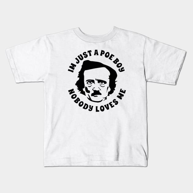 Just a Poe Boy Kids T-Shirt by flimflamsam